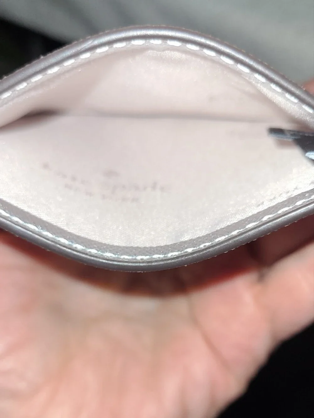 kate spade Metallic Silver Card Holder